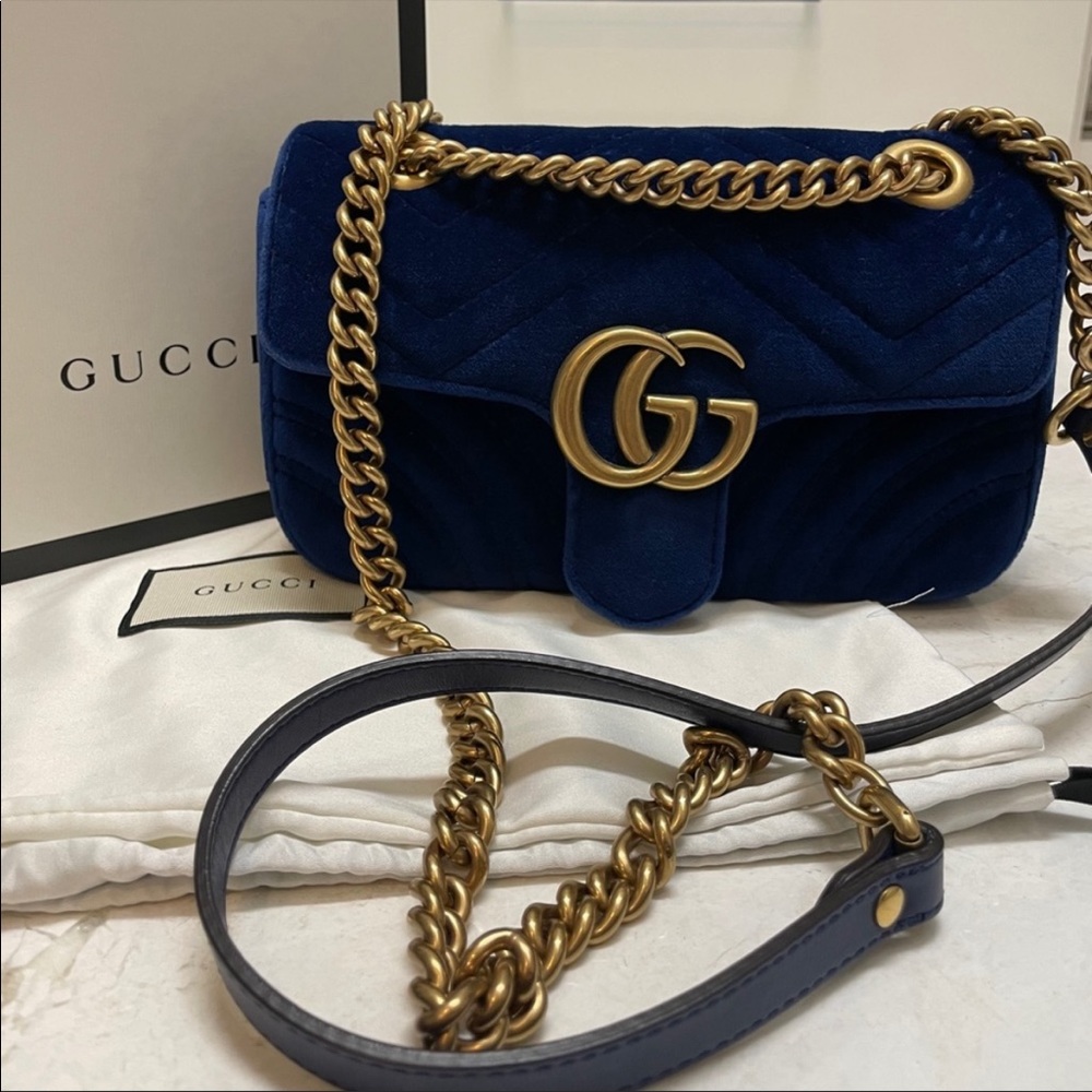 Rare GG Marmont Small Velver Bag